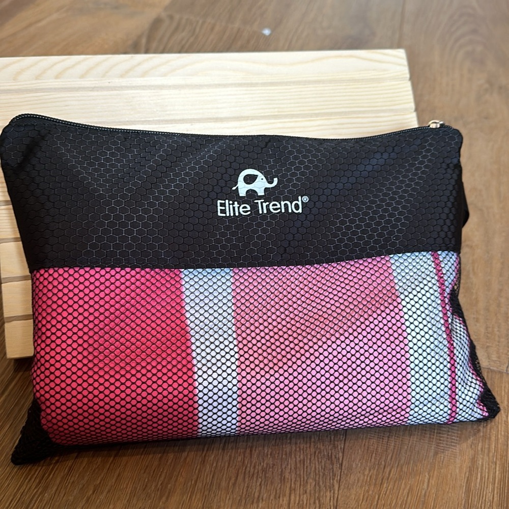 Pink Striped Microfiber Beach Towel - XL